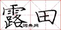 龐中華露田楷書怎么寫