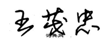 朱錫榮王茂忠草書個性簽名怎么寫