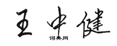 駱恆光王中健行書個性簽名怎么寫