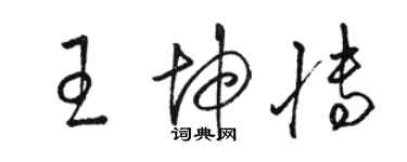 駱恆光王坤博草書個性簽名怎么寫