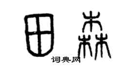 曾慶福田森篆書個性簽名怎么寫