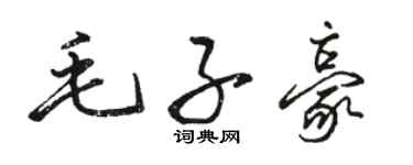 駱恆光毛子豪行書個性簽名怎么寫