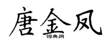 丁謙唐金鳳楷書個性簽名怎么寫
