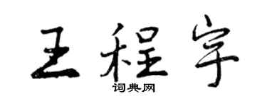曾慶福王程宇行書個性簽名怎么寫