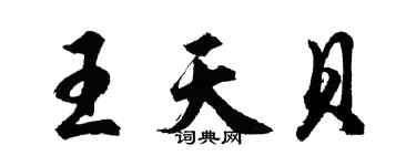 胡問遂王天貝行書個性簽名怎么寫