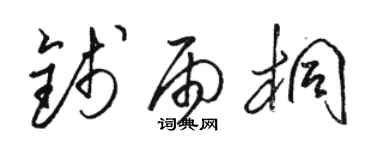 駱恆光錢雨桐草書個性簽名怎么寫