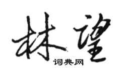 駱恆光林望行書個性簽名怎么寫