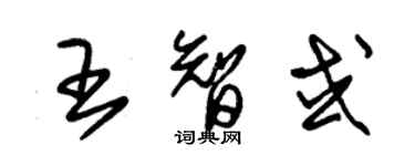 朱錫榮王智或草書個性簽名怎么寫