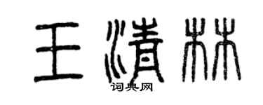 曾慶福王清林篆書個性簽名怎么寫