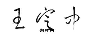 駱恆光王定中草書個性簽名怎么寫