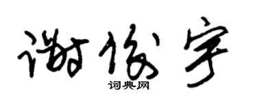 朱錫榮謝俊宇草書個性簽名怎么寫