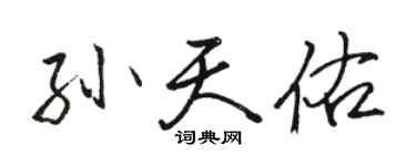 駱恆光孫天佑行書個性簽名怎么寫