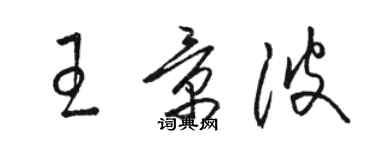 駱恆光王景波草書個性簽名怎么寫