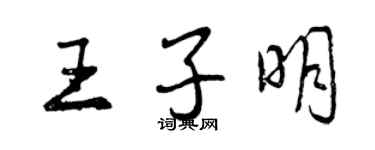 曾慶福王子明行書個性簽名怎么寫