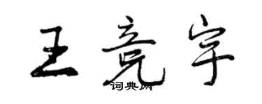 曾慶福王競宇行書個性簽名怎么寫