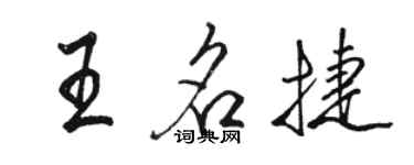 駱恆光王名捷行書個性簽名怎么寫