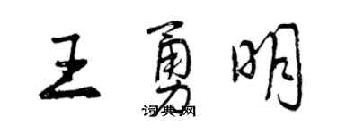 曾慶福王勇明行書個性簽名怎么寫