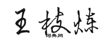 駱恆光王枝煉行書個性簽名怎么寫