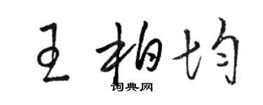 駱恆光王柏均草書個性簽名怎么寫