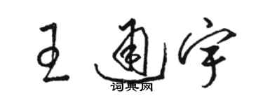 駱恆光王通宇草書個性簽名怎么寫