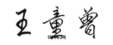 駱恆光王童曾行書個性簽名怎么寫