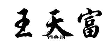 胡問遂王天富行書個性簽名怎么寫