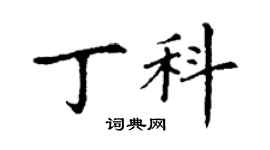 丁謙丁科楷書個性簽名怎么寫