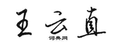 駱恆光王雲直行書個性簽名怎么寫