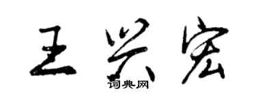 曾慶福王興宏行書個性簽名怎么寫