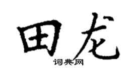 丁謙田龍楷書個性簽名怎么寫