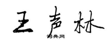 曾慶福王聲林行書個性簽名怎么寫