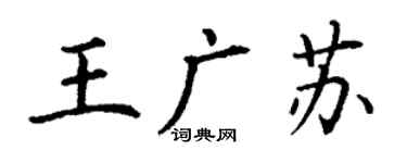 丁謙王廣蘇楷書個性簽名怎么寫