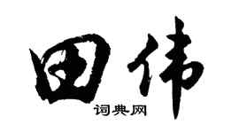 胡問遂田偉行書個性簽名怎么寫