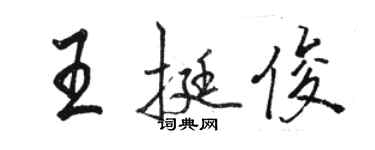 駱恆光王挺俊行書個性簽名怎么寫