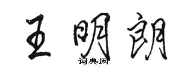 駱恆光王明朗行書個性簽名怎么寫