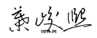 駱恆光葉峻熙草書個性簽名怎么寫