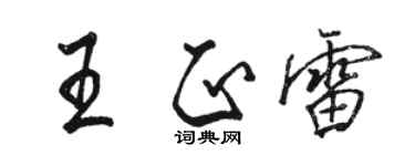 駱恆光王正雷行書個性簽名怎么寫