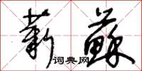 王冬齡薪蘇草書怎么寫