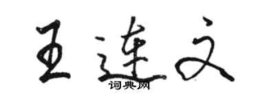 駱恆光王連文行書個性簽名怎么寫