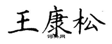 丁謙王康松楷書個性簽名怎么寫