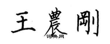 何伯昌王農剛楷書個性簽名怎么寫