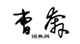 朱錫榮曹奔草書個性簽名怎么寫