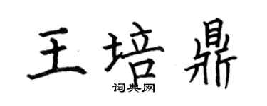 何伯昌王培鼎楷書個性簽名怎么寫