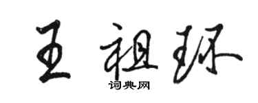 駱恆光王祖環行書個性簽名怎么寫