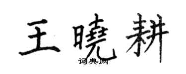何伯昌王曉耕楷書個性簽名怎么寫