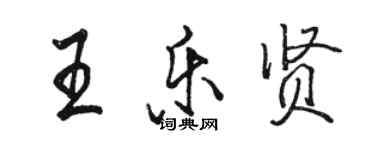 駱恆光王樂賢行書個性簽名怎么寫