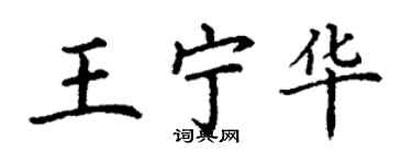 丁謙王寧華楷書個性簽名怎么寫