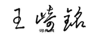 駱恆光王崎銘草書個性簽名怎么寫