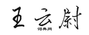 駱恆光王雲尉行書個性簽名怎么寫