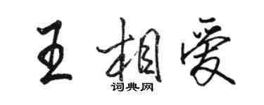 駱恆光王相愛行書個性簽名怎么寫